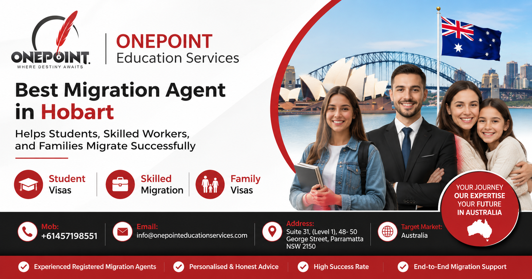 Professional migration consultant assisting students, skilled workers, and families with Australian visa applications in Hobart.